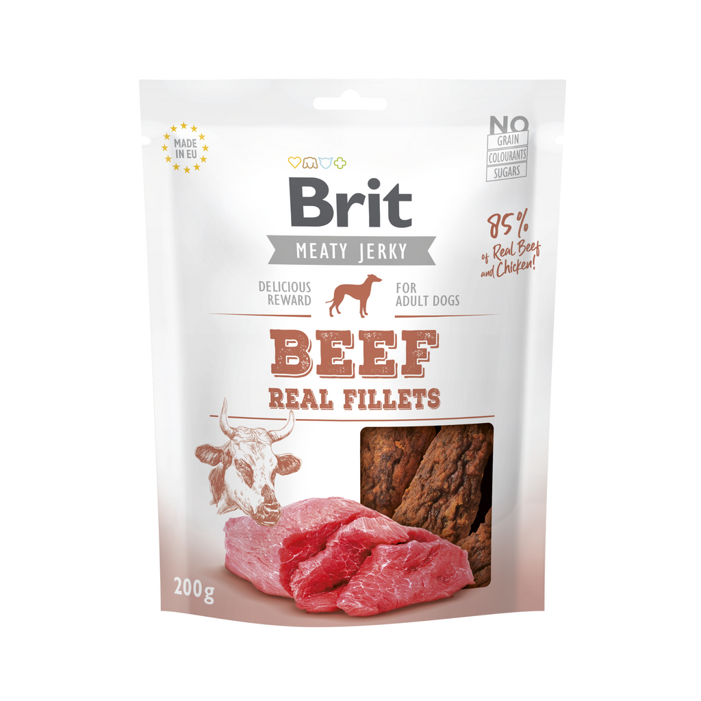 opakowanie smaczki BRIT JERKY wolowina